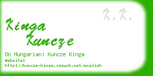 kinga kuncze business card